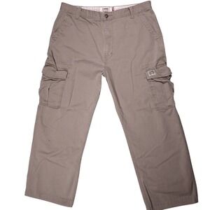 Levis Strauss Pants Mens 38x32 Tan Cargo Loose Straight Workwear Utility 38.5x29